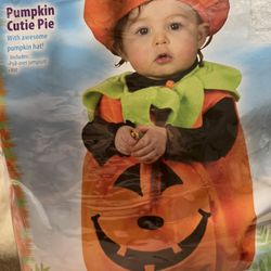 Fun World Infant Girls Fuzzy Pumpkin Cutie Pie Costume with Jumper & Hat
