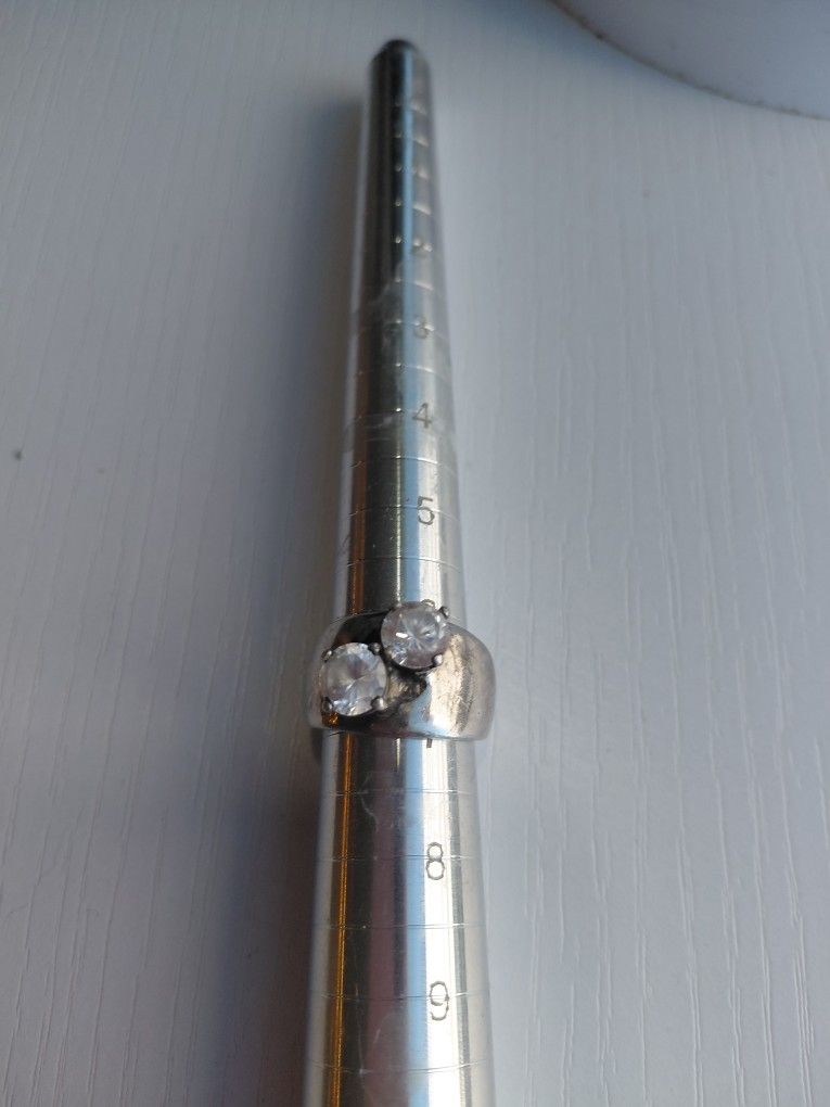 Sterling Silver Ring With Diamonds