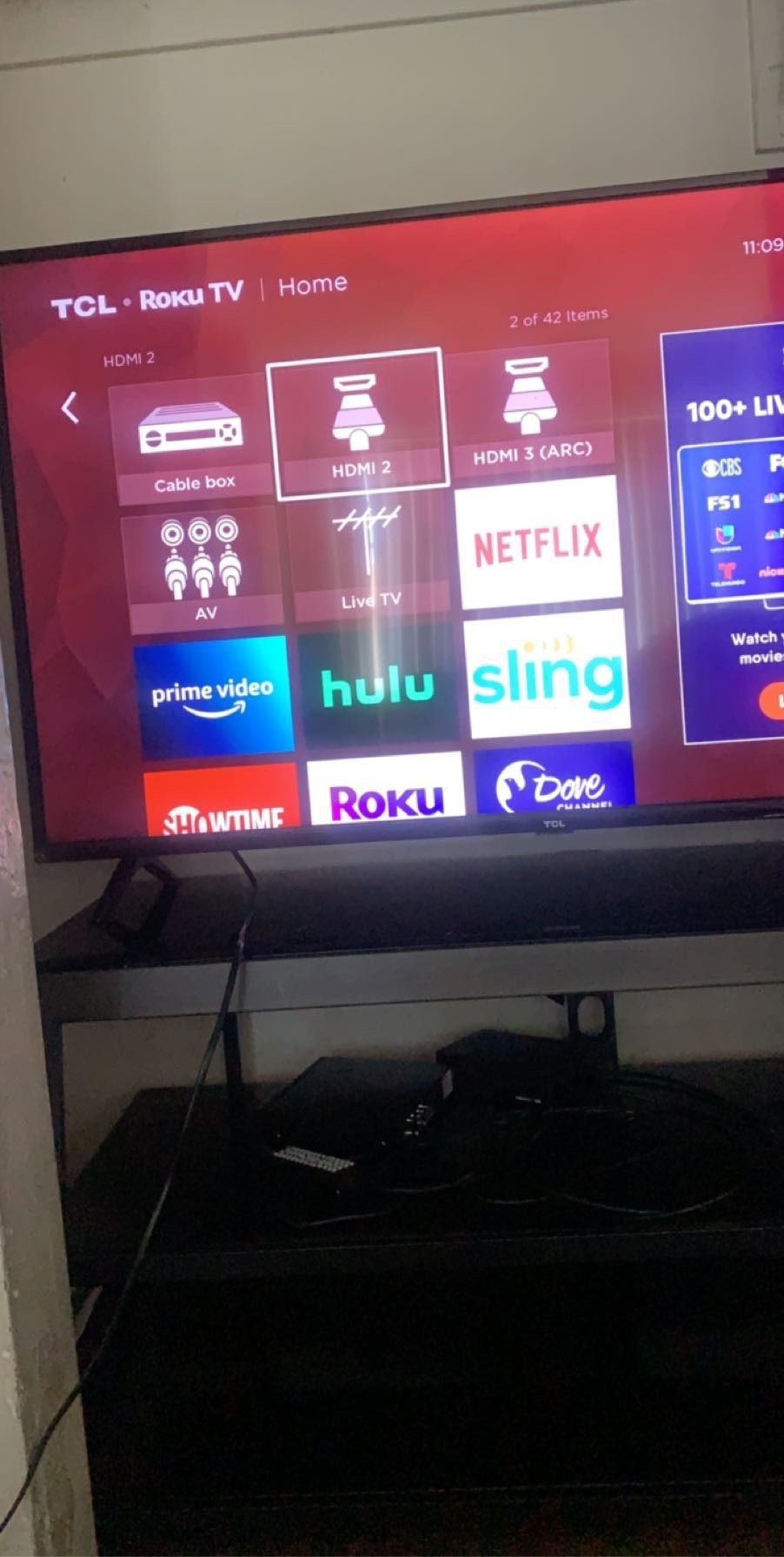 TCL roku tv with tv stand 50 inches