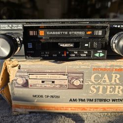 Vintage NOS Fujitsu Ten shaft style car stereo COMPLETE