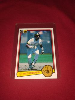 Perfect Mint Vintage Old 1983 Rickey Henderson Baseball Card - Donruss #35