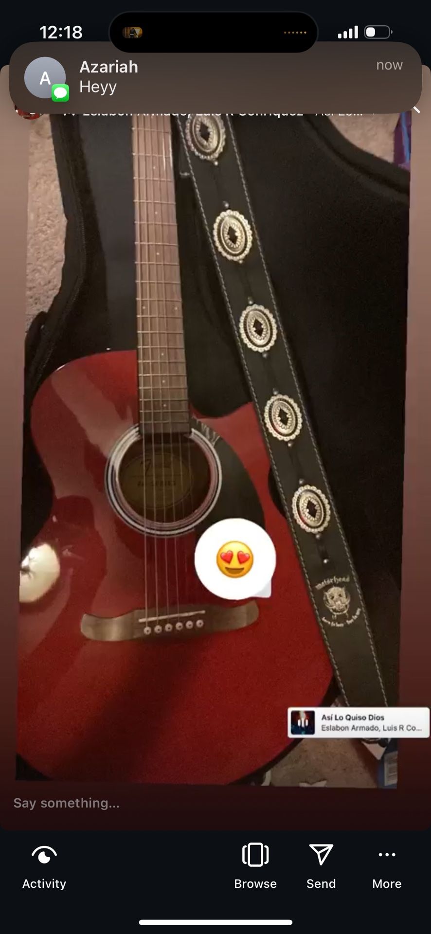 Red 6 String Guitar