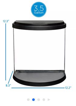 Top Fin Half Moon Aquarium - 3.5 Gallon