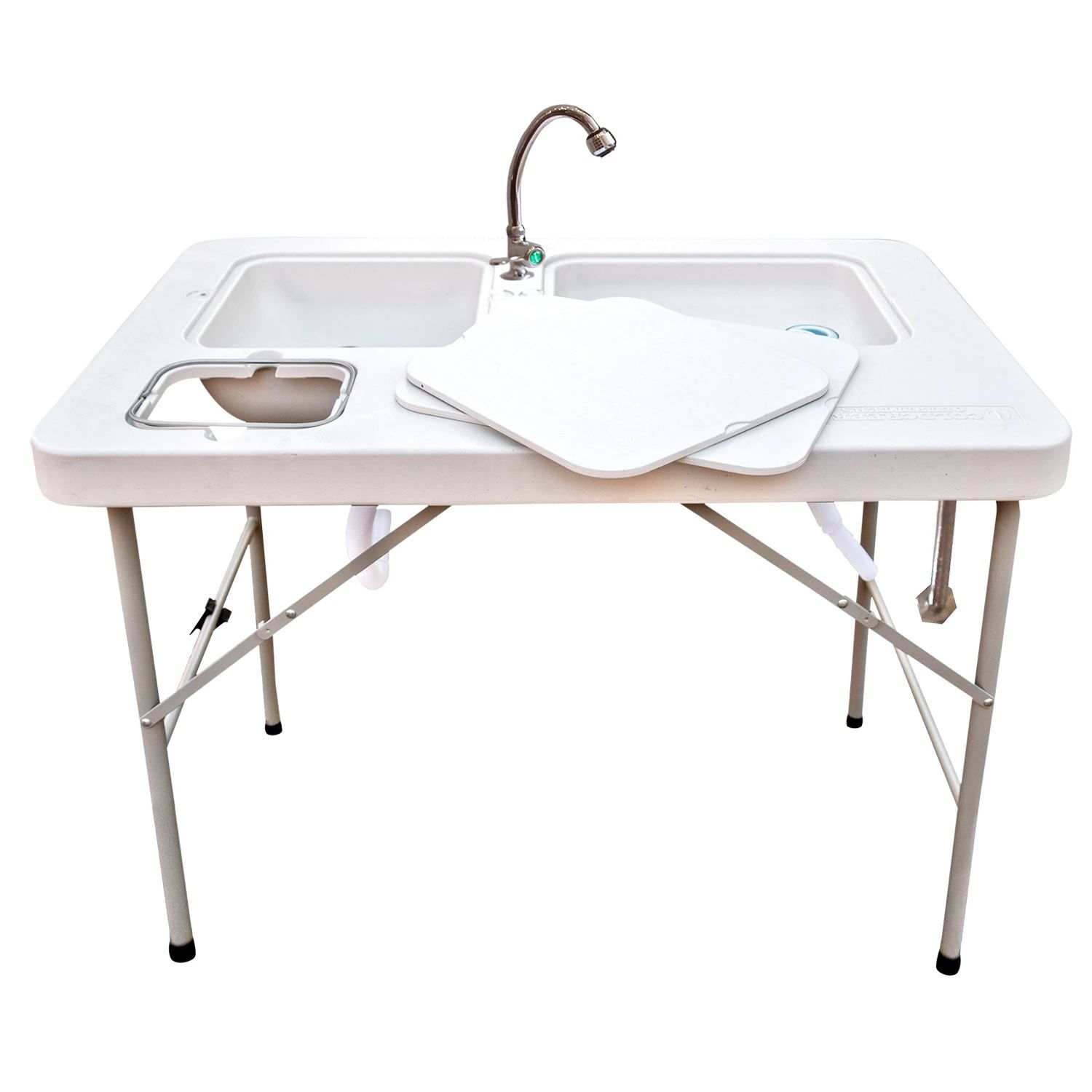 Outdoor Portable Folding Double Sink With Faucet