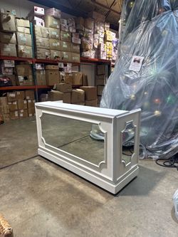 White Mirrored Console Table