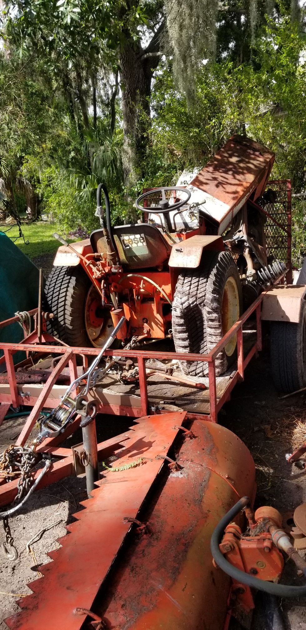 Vintage case lawn tractor parts or repair with attachments