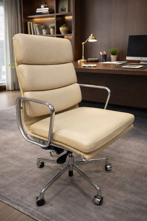 ๐LIKE NEW!๐100% AUTHENTIC EAMES HERMAN MILLER SOFT PAD CHAIRS HIGH-BACK & LOW-BACK PREMIUM CLOUD LEATHER PNEUMATIC LIFT
