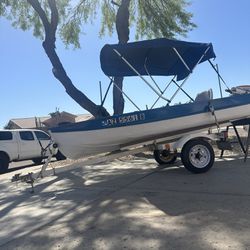 Fishing Boat With Engine And  Trailer / Aluminum Fishing Boat ( Currently Registered ) 
