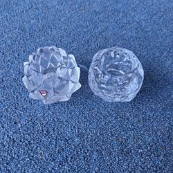 Orrefors Of Sweden Heavy Crystal Candle Holders