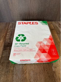 Staples Letter Sized White Copy Paper 500 sheets