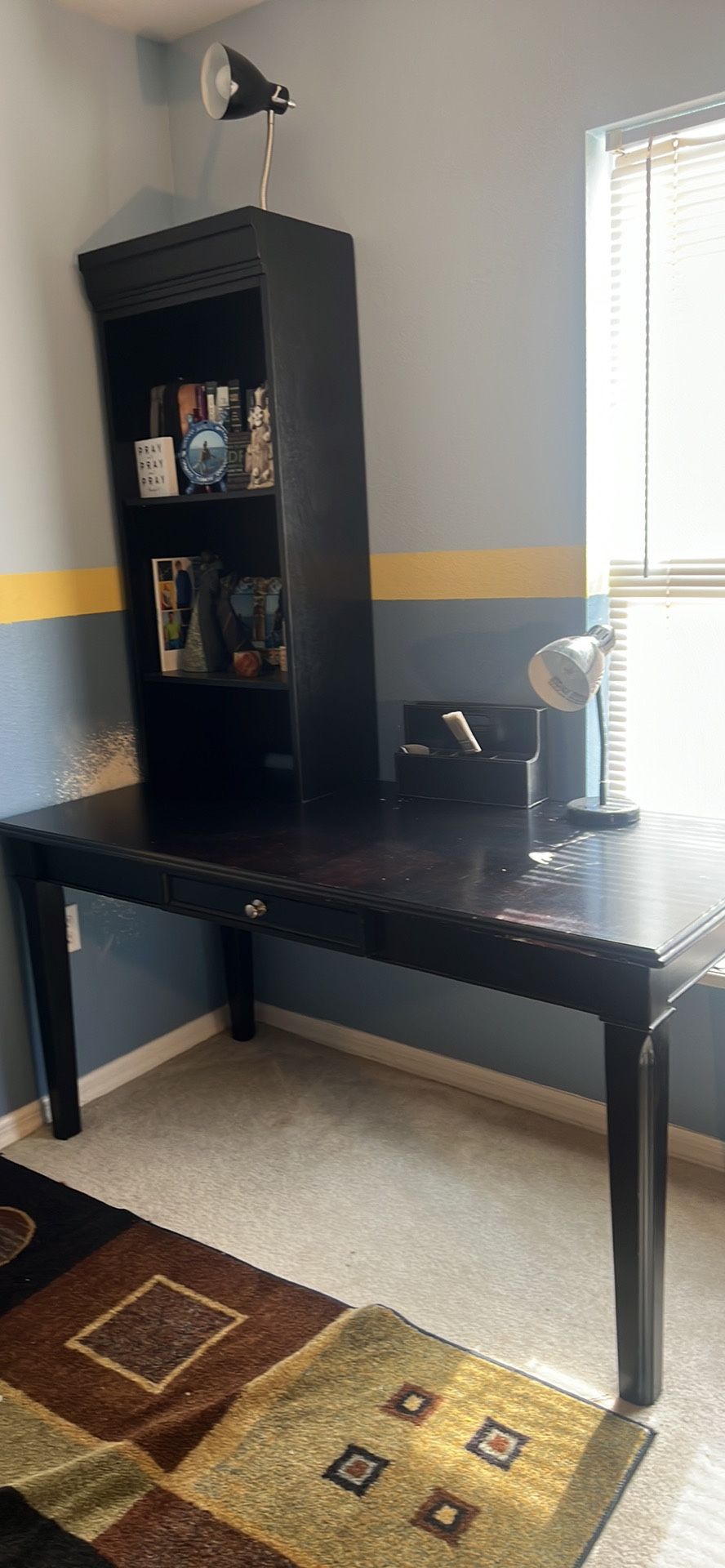 Ashley Cherry Wood Desk With hutch