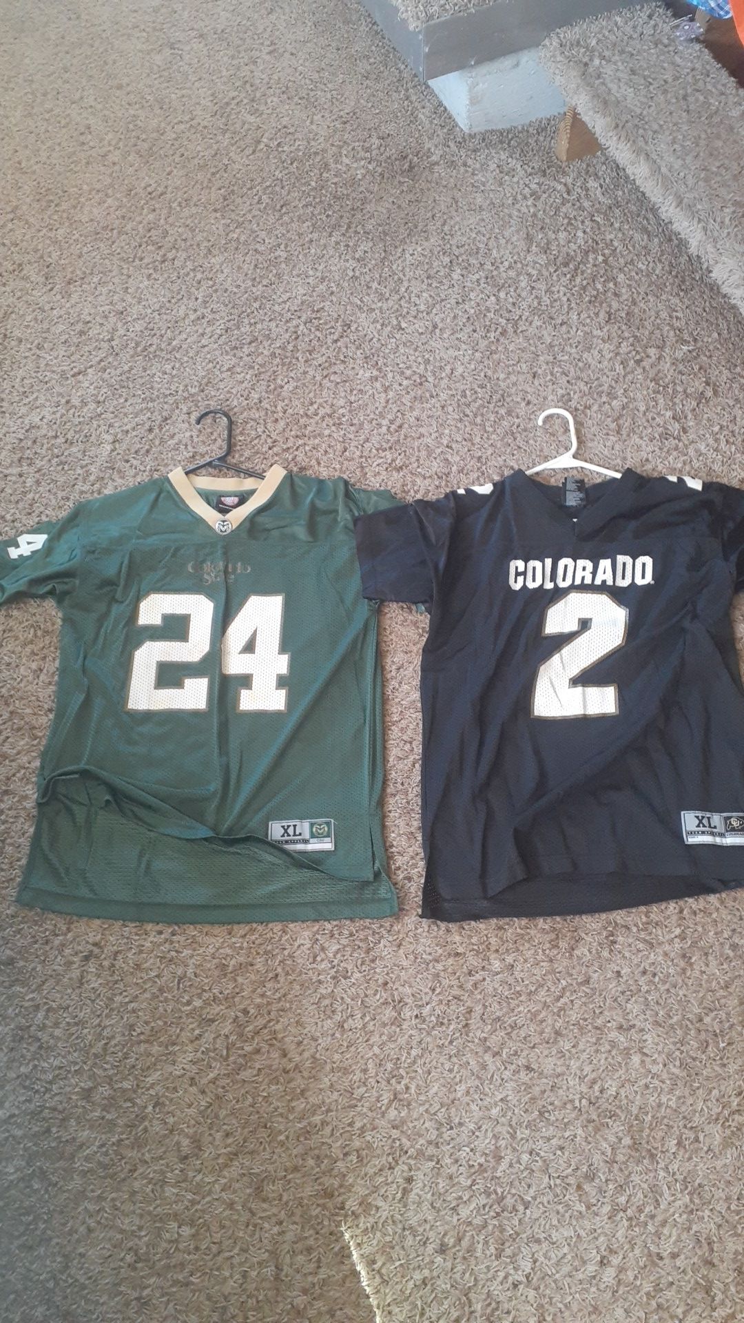 Boys CSU Rams & C.U. Buffs Jerseys Both Size XL 18-20 $10 each