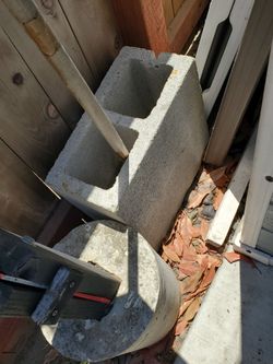 kids rxr crosing and Cinder blocks