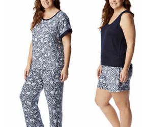 Lucky Brand Ladies' 4-Pieces Pajama Set Tee Tank Short Pant Light