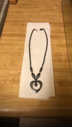 Vintage Beaded Chain & Heart Pendant