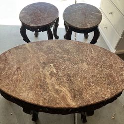 Victorian Marble Top Living Room Tables 