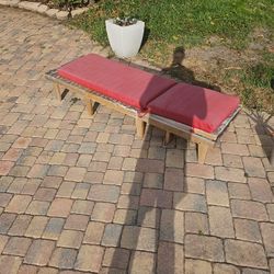 Teak Loungers And Side Table