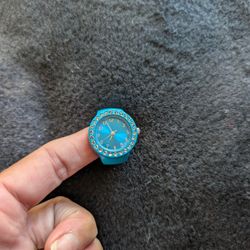Blue Rhinestone Ring Watch
