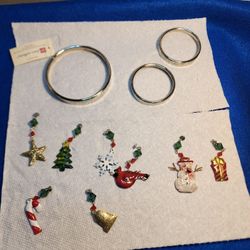 NEW VINTAGE Home Interiors Christmas Jar Candle Magnetic Topper Decorations 