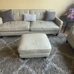 Sofa Loveseat And Ottoman Full Leather 