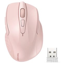 TECKNET - Mouse inalámbrico y ergonómico de 24 GHz, mouse óptico para computadora, PC, Chromebook, Notebook, 6 botones, vida de batería de 24 meses, 4
