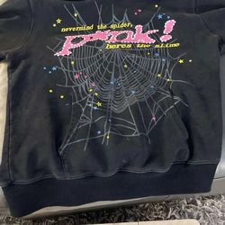 Black pink spider hoodie small