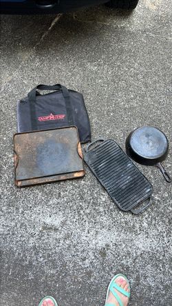 Vintage skillet and griddles cast iron