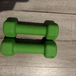 2 lb Neoprene Dumbbells Pair. Green Hand Weights