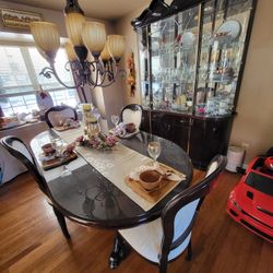 China Cabinet + Dinning Table 