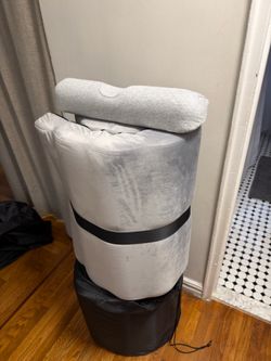 Gray  Memory Foam Camping Mattress with Pillow and Storage Bags