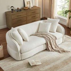 Heidemaria 87'' Upholstered Modern Curved Sofa $720