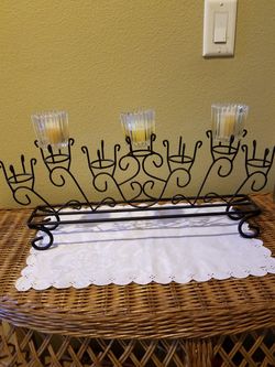 7 candle metal holder