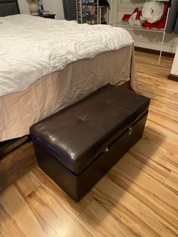 Leather ottoman