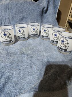 Vintage Dallas Cowboys Frosted Glass 