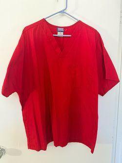 Cherokee Workwear Red Scrub Top Size XL