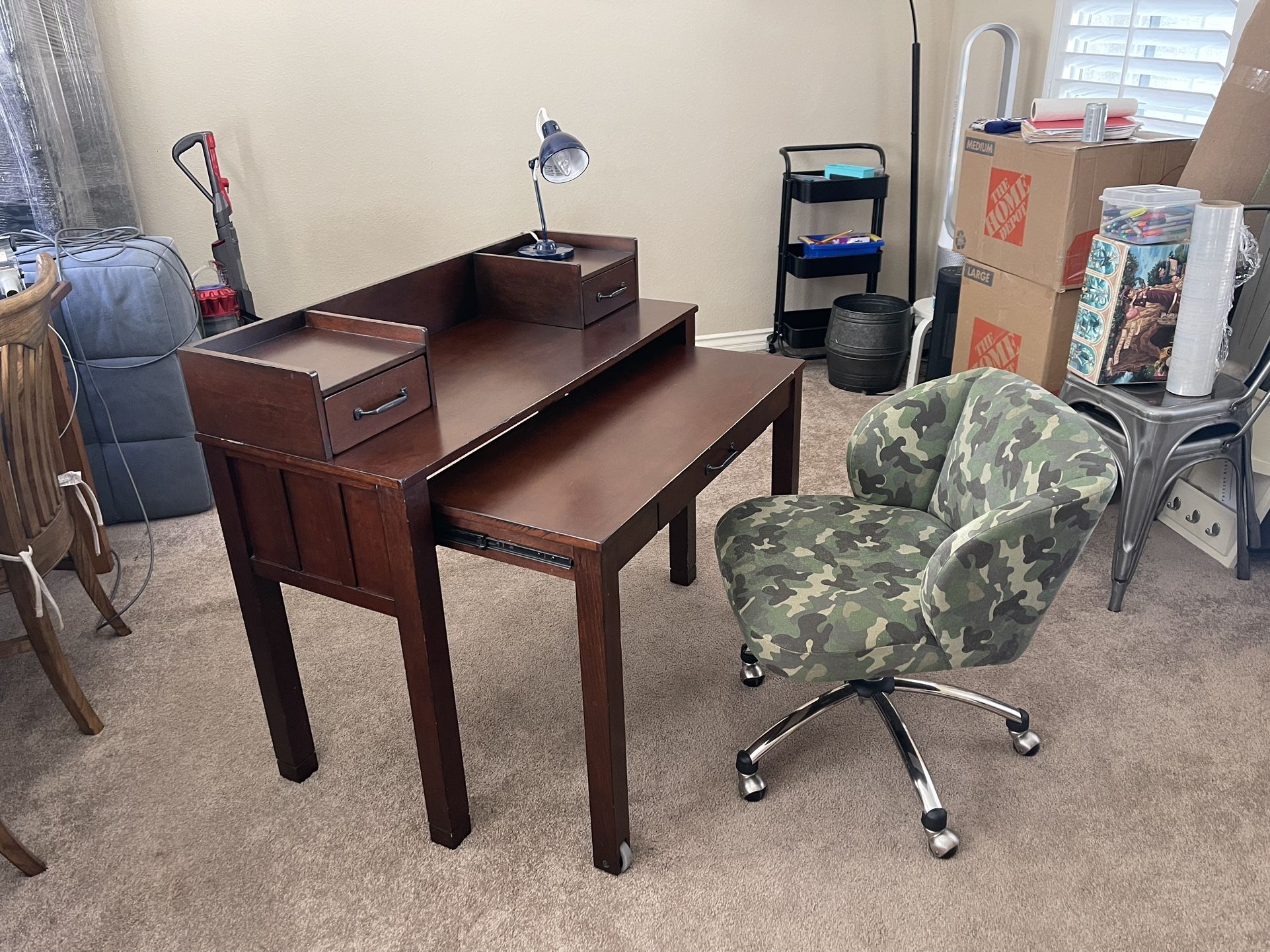 Pottery, barn, kids camp, pull out desk and chair