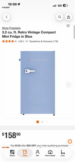 Shop Frigidaire 3.2 cu. ft. Retro Vintage Compact Mini Fridge in Blue