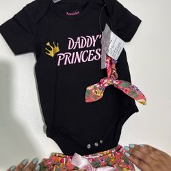 Infant Girl 2 Piece Set And Headband Size 6-9 Months