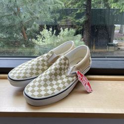 VANS Classic Slip-on Checkerboard- Taos Taupe - Size 9.5