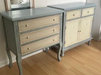 Used Distressed French Blue Girls Dressers