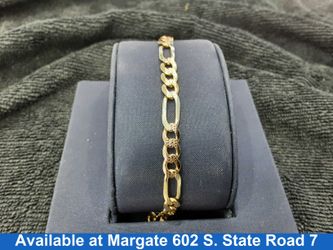 Figaro Bracelet - Tricolor Gold 14k (.585) 9 grams 7 inch