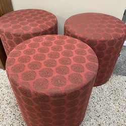 Set of 3 Moroccan Style Pouf Ottoman / Foot Stools or end table