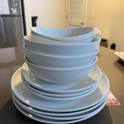 white dishes