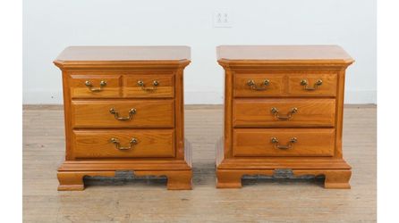 Sumter Oak Nightstands Vintage 1970's