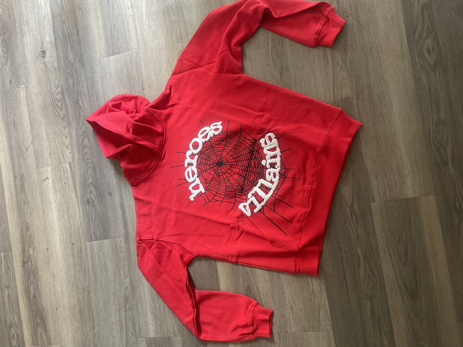 Spider Hoodie Red Black & White