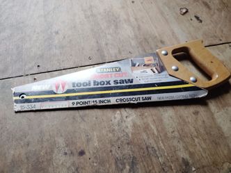 Old Stanley toolbox saw with cover