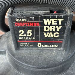 Sears Craftsman 2.5 Peak H.P. 8 Gallon Wet/Dry Vac
