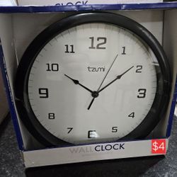 NEW Tzumi 9.4" Wall Clock – Analog Quartz (Black Frame)
