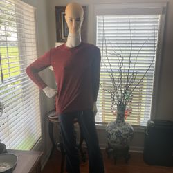 life-size Male  mannequin that has removable head and arms. The mannequin come with a stand and be approximately 78 inches tall.