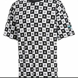 Puma Men's Checkerboard All Over Tee Shirt, Black/White Size Small 578262-02